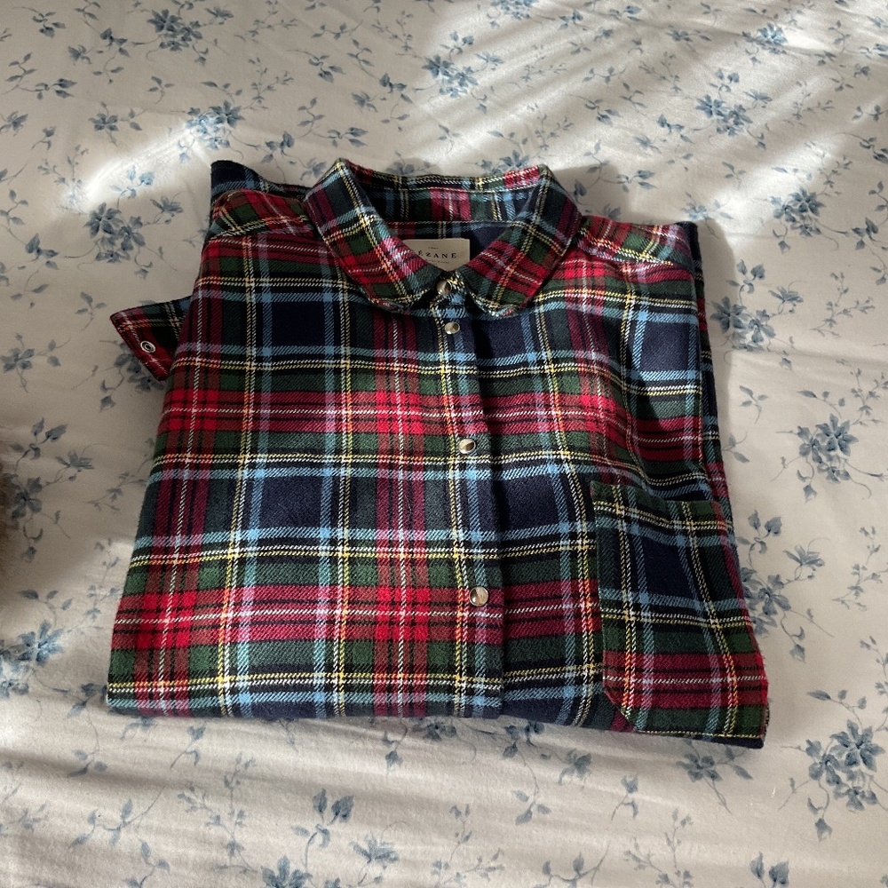 Sezane Max Tartan Flannel Shirt